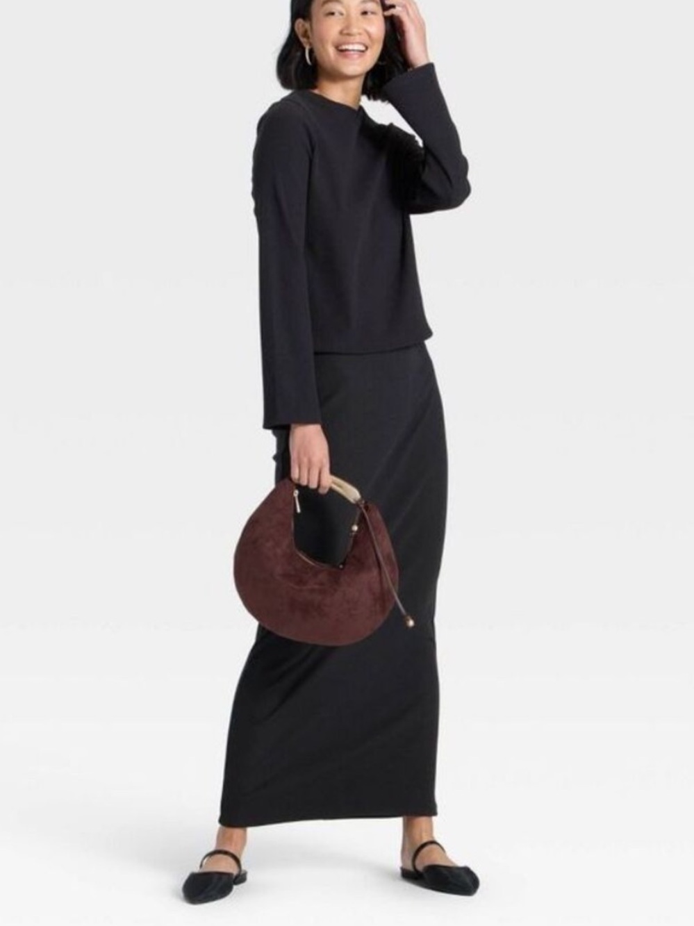Women's High-Rise Brushed Ribbed Maxi Skirt - A New
Day™ new 🆕